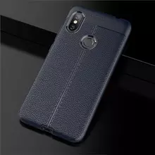 Чехол бампер для Xiaomi Redmi Note 6 Pro Anomaly Leather Fit Blue (Синий)