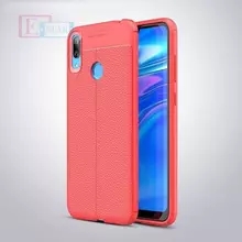 Чехол бампер для Huawei Y7 2019 Anomaly Leather Fit Red (Красный)