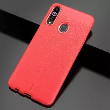 Чехол бампер для Samsung Galaxy A20s Anomaly Leather Fit Red (Красный)