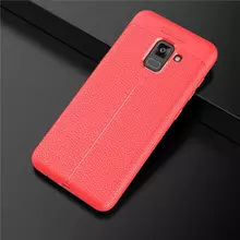 Чехол бампер для Samsung Galaxy A8 2018 A530F Anomaly Leather Fit Red (Красный)