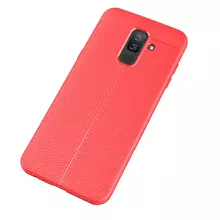 Чехол бампер для Samsung Galaxy A6 Plus 2018 Anomaly Leather Fit Red (Красный)