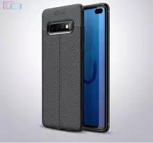 Чехол бампер для Samsung Galaxy S10 Plus Anomaly Leather Fit Black (Черный)