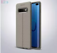 Чехол бампер для Samsung Galaxy S10 Plus Anomaly Leather Fit Gray (Серый)