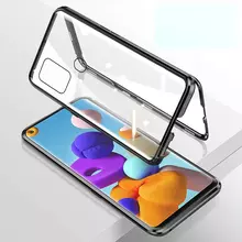 Чехол бампер для Samsung Galaxy M21 Anomaly Magnetic 360 With Glass Black (Черный)