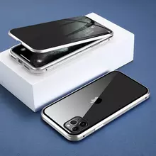 Чехол бампер для IPhone 11 Pro Max Anomaly Magnetic 360 With Glass Silver (Серебристый)