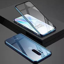 Чехол бампер для OnePlus 8 Anomaly Magnetic 360 With Glass Blue (Синий)