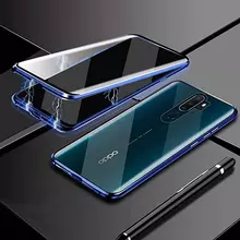 Чехол бампер для Oppo A5 2020 Anomaly Magnetic 360 With Glass Blue (Синий)