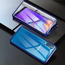 Чехол бампер для Samsung Galaxy A30s Anomaly Magnetic 360 With Glass Blue (Синий)