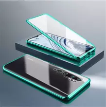 Чехол бампер для Xiaomi Mi Note 10 Anomaly Magnetic 360 With Glass Green (Зеленый)