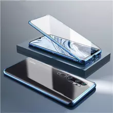 Чехол бампер для Xiaomi Mi Note 10 Anomaly Magnetic 360 With Glass Blue (Синий)