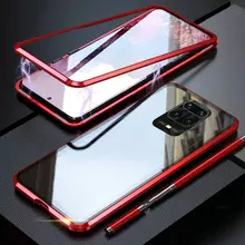 Чехол бампер для Xiaomi Redmi Note 9S Anomaly Magnetic 360 With Glass Red (Красный)