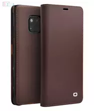 Чехол книжка для Huawei Mate 20 Pro Qialino Business Classic Leather Wallet Dark Brown (Темно Коричневый)