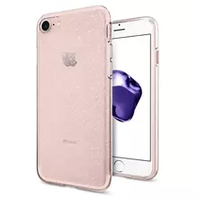 Чехол бампер для iPhone SE 2020 Spigen Liquid Crystal Glitter Rose Quartz (Розовый кварц)