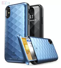 Чехол бампер для iPhone Xs Clayco Argos Blue (Синий)