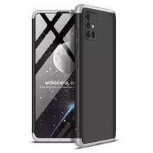 Чехол бампер для Samsung Galaxy A71 GKK Dual Armor Black&Silver (Черный&Серебристый)