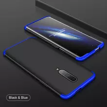 Чехол бампер для OnePlus 7T Pro GKK Dual Armor Black&Blue (Черный&Синий)
