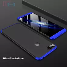 Чехол бампер для Huawei Y6 Prime 2018 GKK Dual Armor Black&Blue (Черный&Синий)