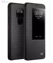 Чехол книжка для Huawei Mate 20 Qialino Grid Pattern Wallet Black (Черный)