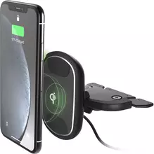 Магнитный автомобильный держатель с беспроводной зарядкой iOttie iTap Wireless 2 Fast Charging Magnetic CD Slot Mount Black (Черный) HLCRIO139