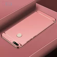 Чехол бампер для Huawei Y7 Prime 2018 Mofi Electroplating Rose Gold (Розовое Золото)