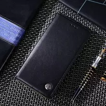 Чехол книжка для Xiaomi Redmi Note 9T idools Retro Black (Черный)