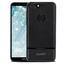 Чехол бампер для Huawei Y6 Pro 2018 idools Leather Fit Black (Черный)