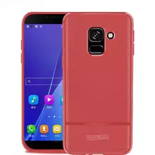 Чехол бампер для Samsung Galaxy J6 2018 J600F idools Leather Fit Red (Красный)