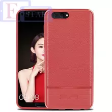 Чехол бампер для Huawei Honor V10 idools Leather Fit Red (Красный)