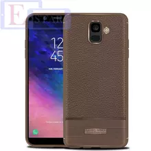 Чехол бампер для Samsung Galaxy A6 2018 idools Leather Fit Brown (Коричневый)
