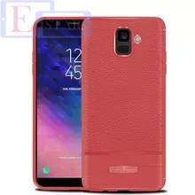 Чехол бампер для Samsung Galaxy A6 2018 idools Leather Fit Red (Красный)