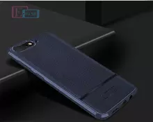 Чехол бампер для Huawei Honor 7A idools Leather Fit Navy Blue (Темно Синий)