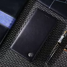 Чехол книжка для Xiaomi Redmi 10X 4G idools Retro Black (Черный)