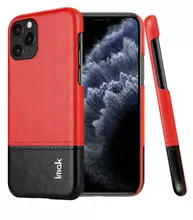 Чехол бампер для iPhone 11 Imak Leather Fit Black&Red (Черный&Красный)