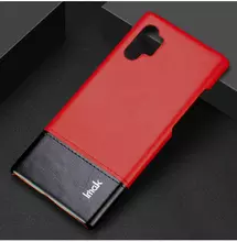 Чехол бампер для Samsung Galaxy Note 10 Plus Imak Leather Fit Black&Red (Черный&Красный)