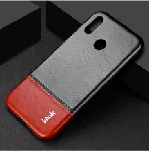 Чехол бампер для Xiaomi Redmi Note 7 Pro Imak Leather Fit Black&Brown (Черный&Коричневый)