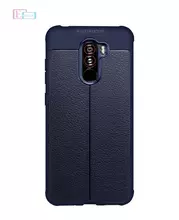 Чехол бампер для Xiaomi Pocophone F1 Imak TPU Leather Pattern Blue (Синий)