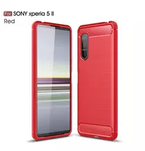 Чехол бампер Ipaky Carbon Fiber для Sony Xperia 5 II Red (Красный)