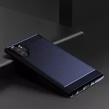 Чехол бампер для Samsung Galaxy Note 10 iPaky Carbon Fiber Blue (Синий)