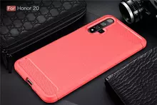 Чехол бампер для Huawei Honor 20 iPaky Carbon Fiber Red (Красный)