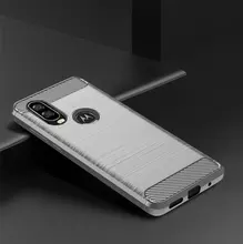 Чехол бампер для Motorola P40 iPaky Carbon Fiber Gray (Серый)