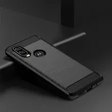 Чехол бампер для Motorola One Vision iPaky Carbon Fiber Black (Черный)