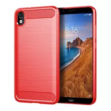 Чехол бампер для Xiaomi Redmi 7A iPaky Carbon Fiber Red (Красный)