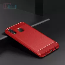 Чехол бампер для Samsung Galaxy A40 iPaky Carbon Fiber Red (Красный)