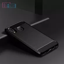 Чехол бампер для Samsung Galaxy A30 iPaky Carbon Fiber Black (Черный)