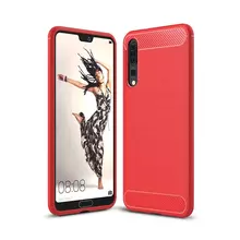 Чехол бампер для Huawei P20 Pro iPaky Carbon Fiber Red (Красный)