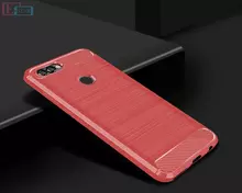 Чехол бампер для Huawei Y9 2018 iPaky Carbon Fiber Red (Красный)