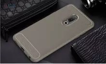 Чехол бампер для Meizu 15 Plus iPaky Carbon Fiber Gray (Серый)