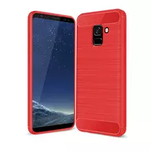 Чехол бампер для Samsung Galaxy A8 Plus 2018 A730F iPaky Carbon Fiber Red (Красный)