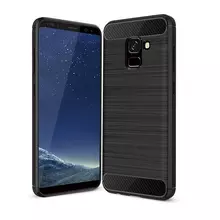 Чехол бампер для Samsung Galaxy A8 Plus 2018 A730F iPaky Carbon Fiber Black (Черный)
