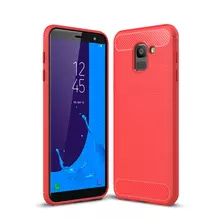 Чехол бампер для Samsung Galaxy J6 2018 J600F iPaky Carbon Fiber Red (Красный)